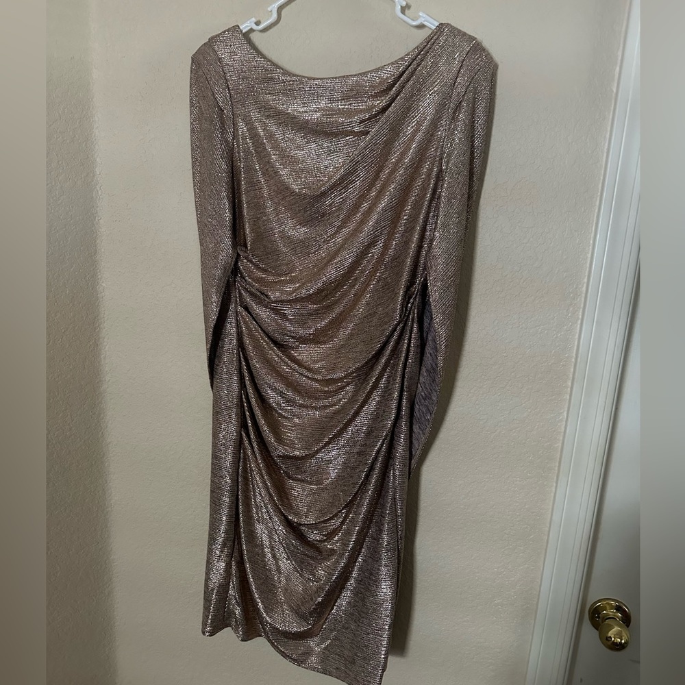 Shimmery dress with cape